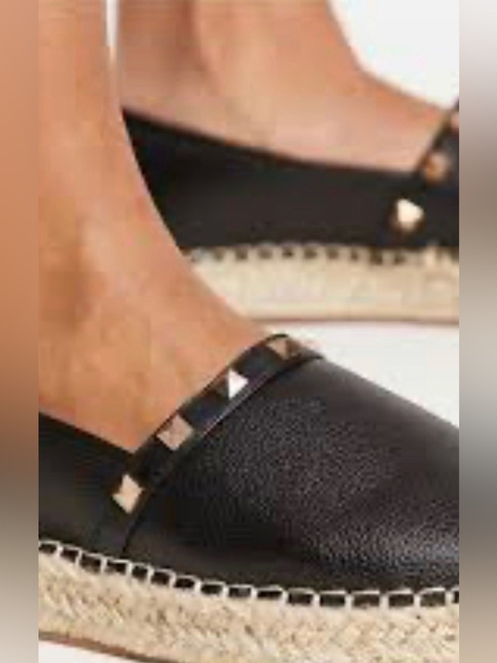 Steve Madden Kausal studded‎ espadrille flats Black with Gold Studs nwot size 10
